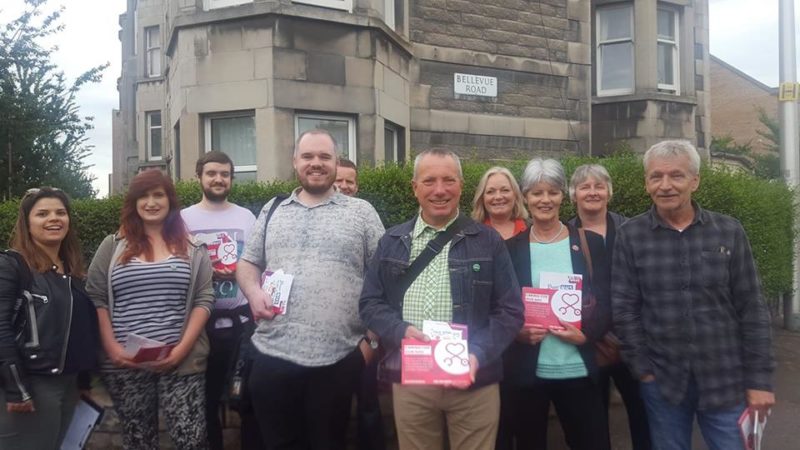 Edinburgh North and Leith volunteers canvassing with Gordon Munro