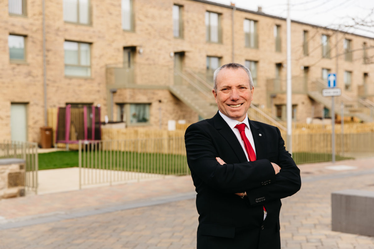 Councillor Gordon Munro at Leith Fort Housing Development © 2018 Andrew Perry