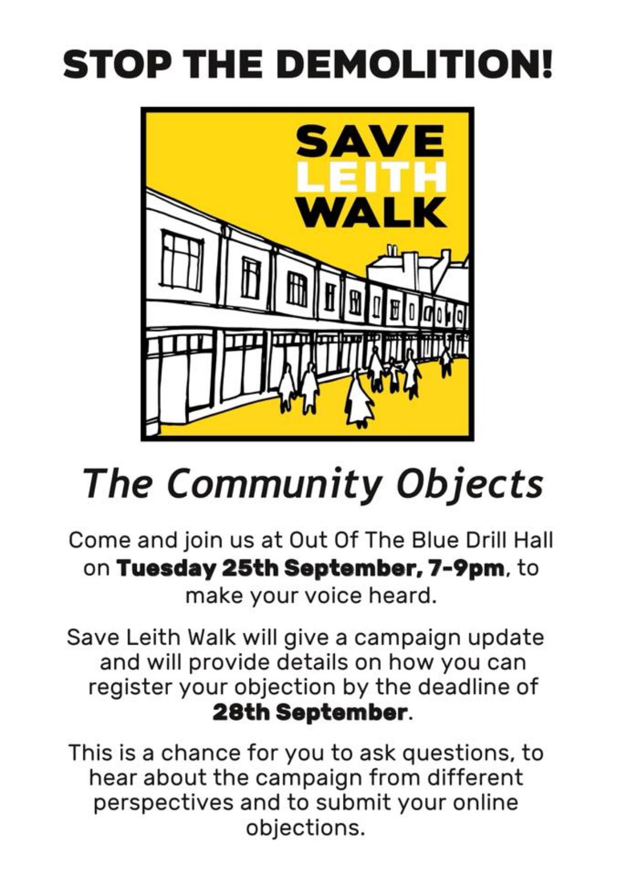 Save Leith Walk - Public Meeting 25 September 2018