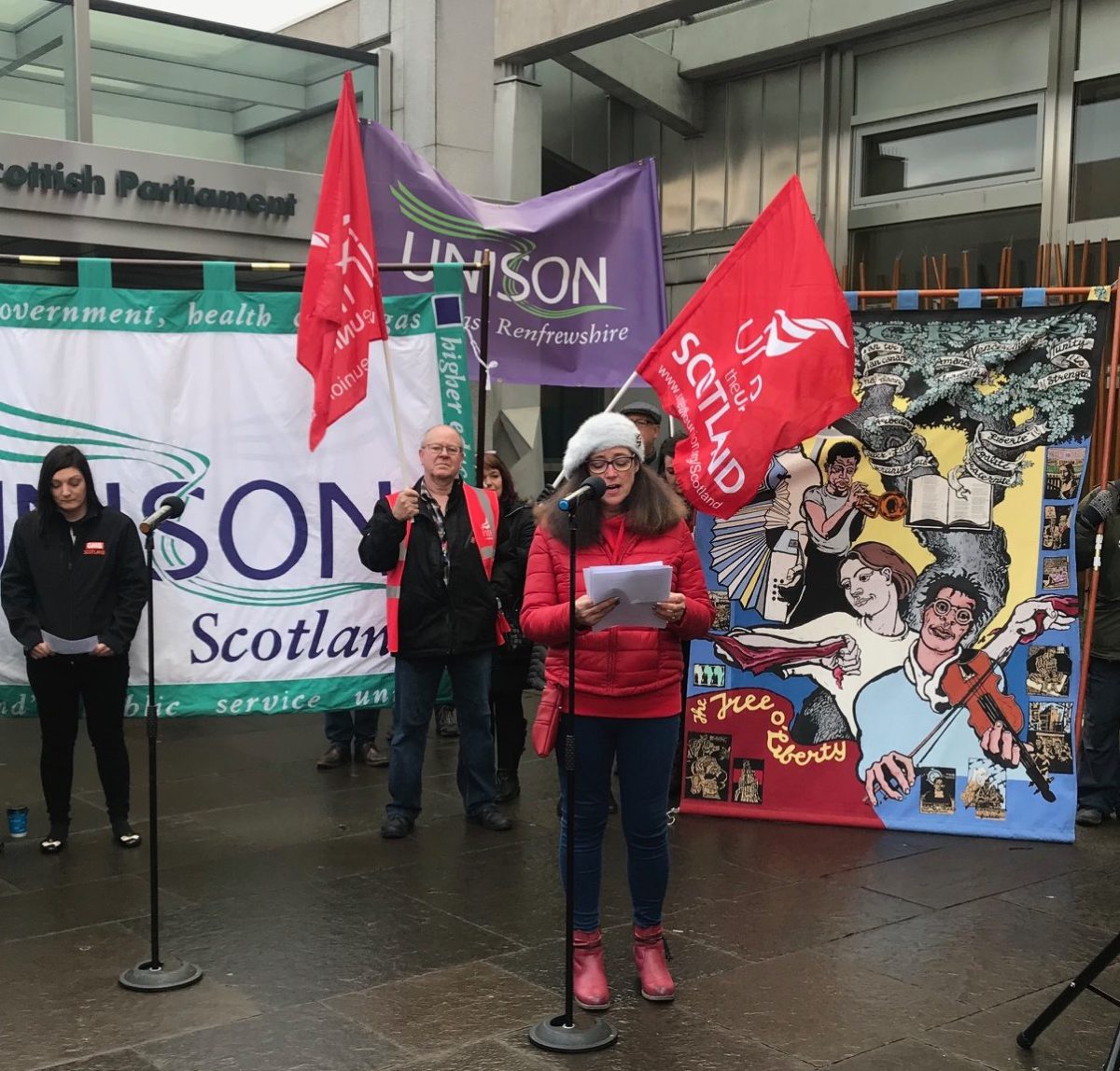 COSLA and trades union demonstration at Holyrood 12 December © 2018 Gordon Munro