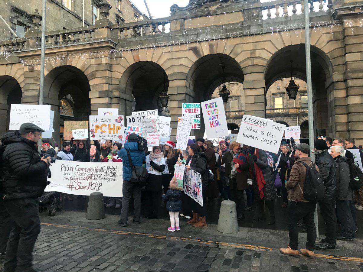 Pilton Community Health Project - Anti-closure Demonstration at Edinburgh City Chambers 14 December    © 2018 Gordon Munro