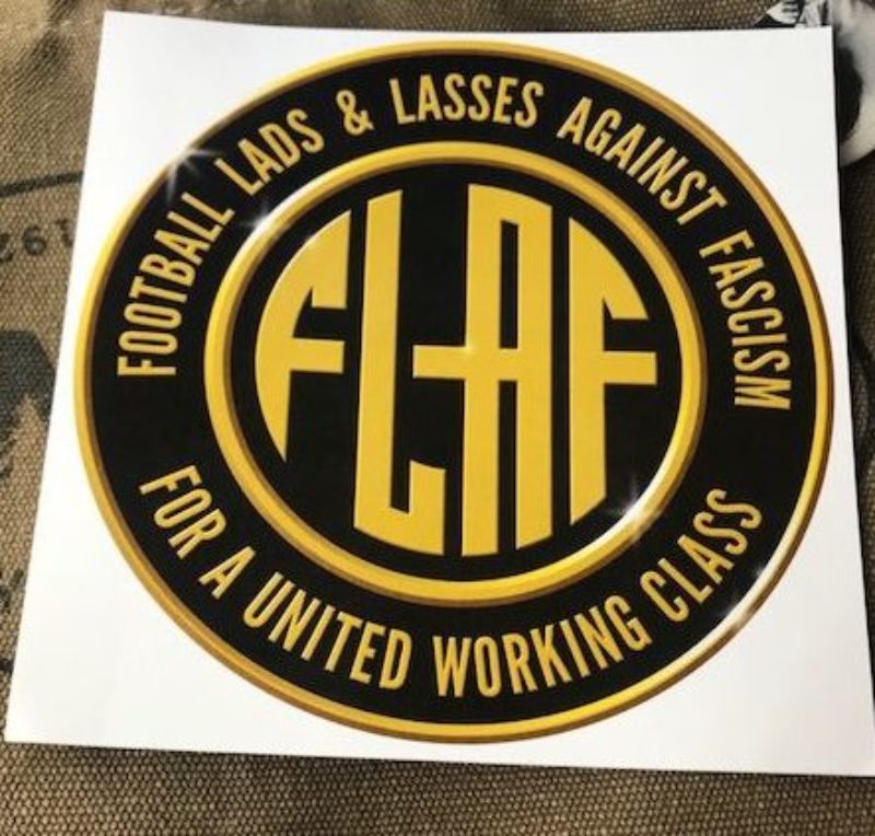 "Football Lads & Lasses Against Fascism" logo