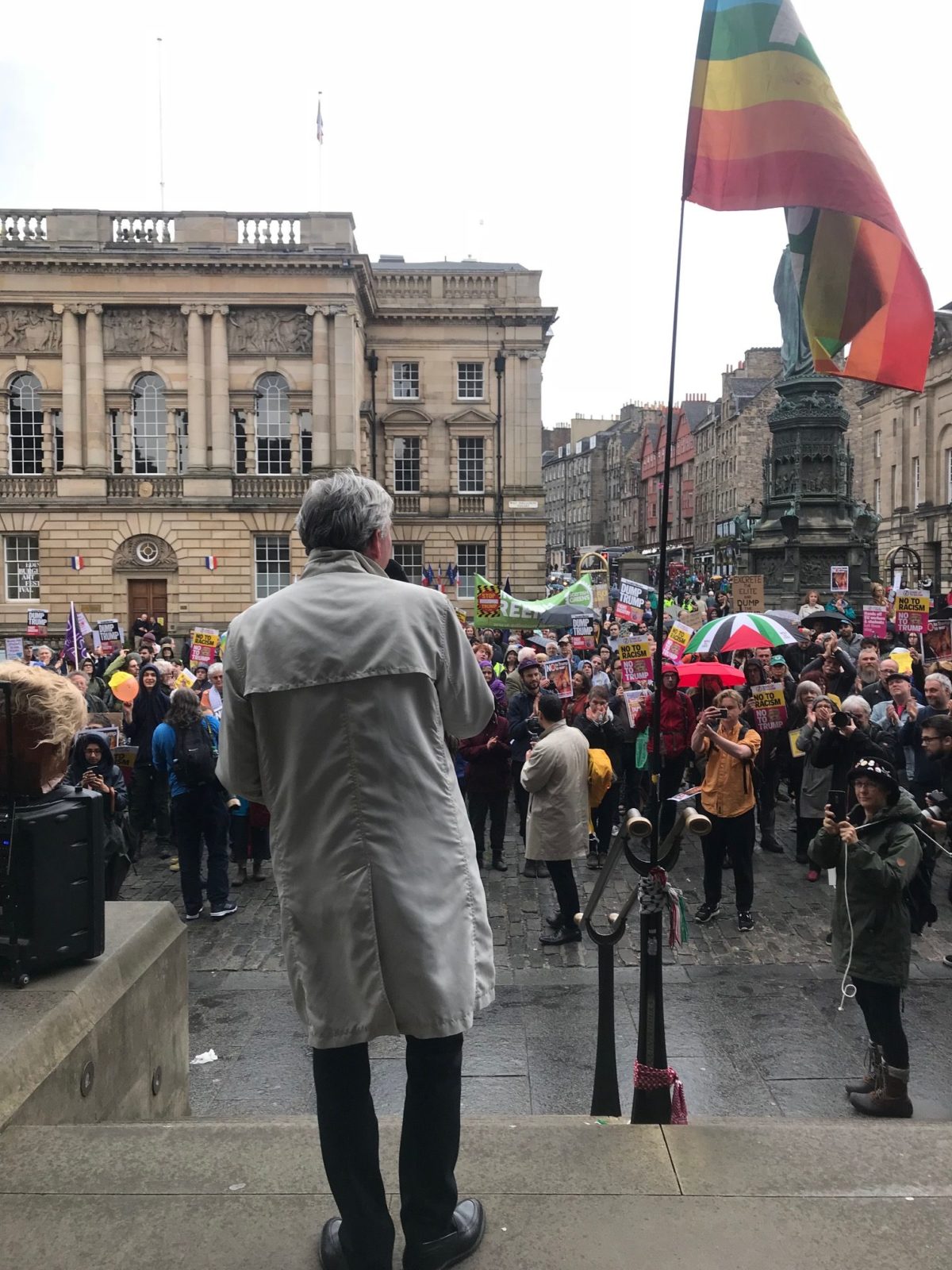 Richard Leonard addresses protestors at the Anti-Trump Rally, Edinburgh © 2019 Gordon Munro
