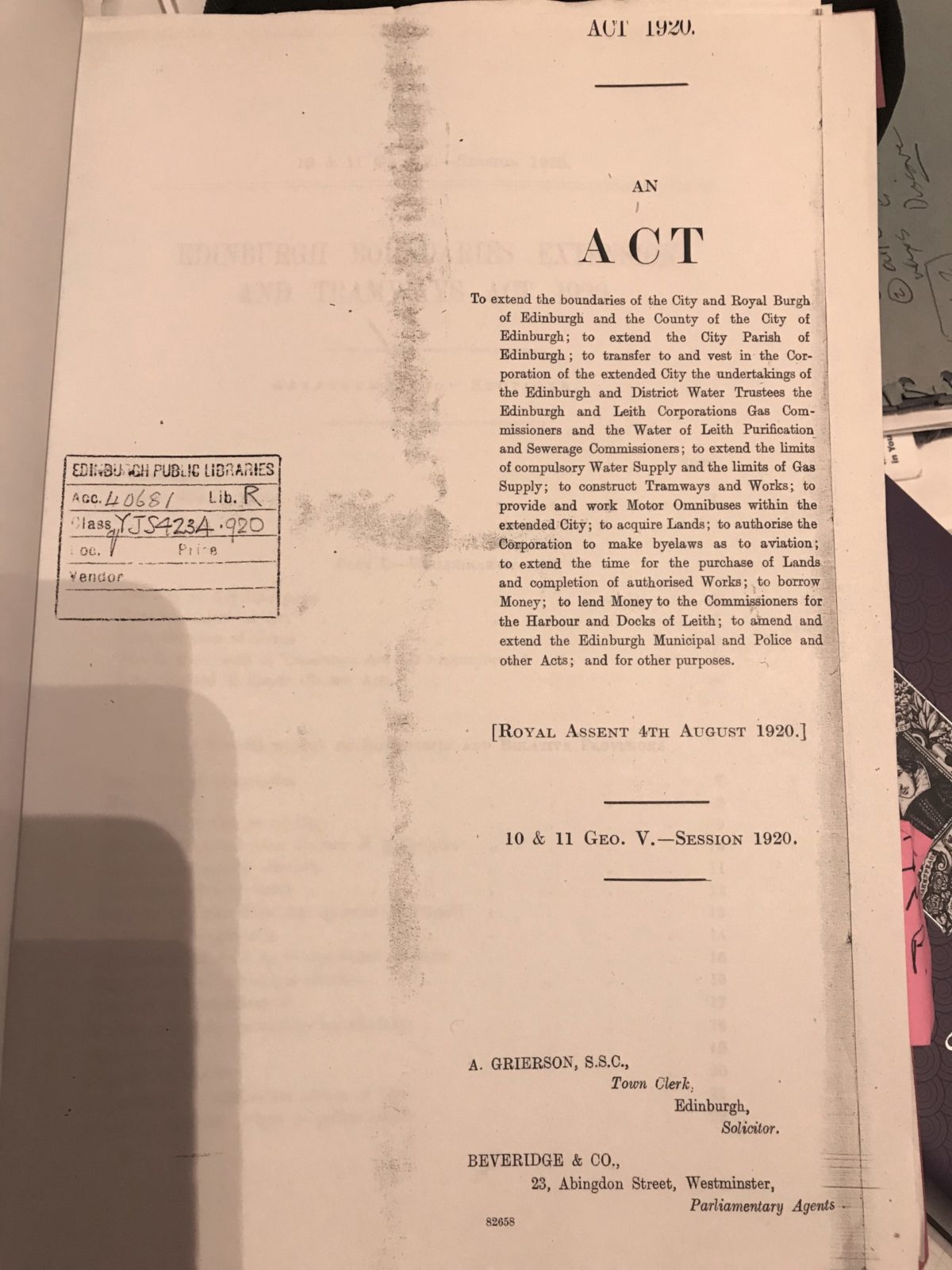 "The Dirty Deed" - The Act of Amalgamation 1920